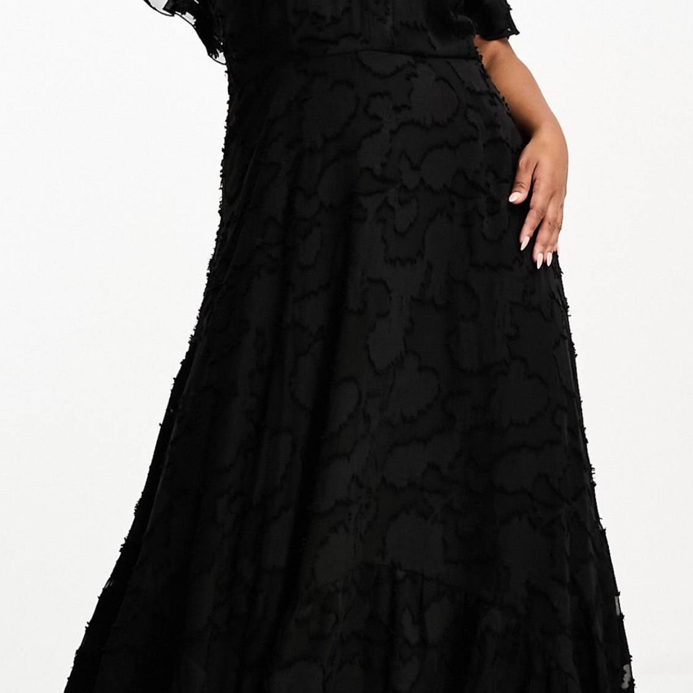 ASOS Curve Textured Black Maxi Dress